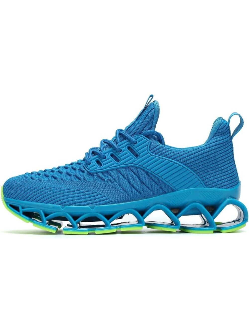 Women's Sky Blue Blade Mesh Comfort Non Slip Athletic Slip on Sneaker Shoes - Picture 4 of 7